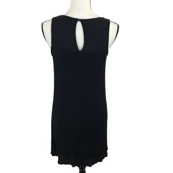 Bailey Blue Womens Black Gauze Embroidered Strap Sleeve Tunic Dress Size M - Picture 4 of 7